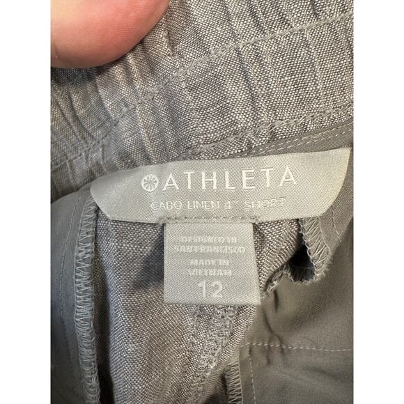 Athleta Cabo Linen 4" Short in Chambray Gray Size 12 - Picture 8 of 10